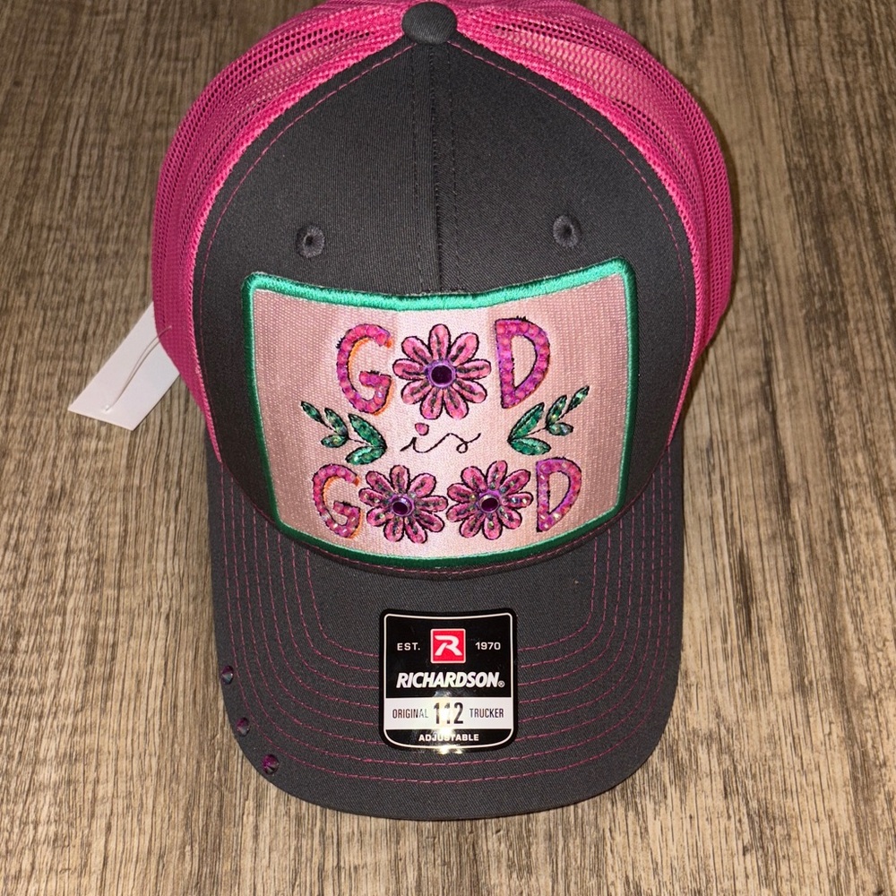 Richardson Pink and Gray Women's Trucker Hat